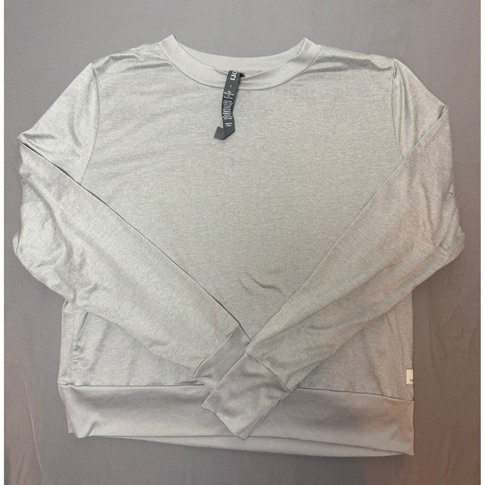 Vuori Womens VW133 Long Sleeve Crewneck Activewear Top Light Gray L